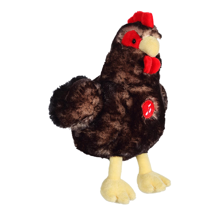  peluche poule noire sonore 22 cm 